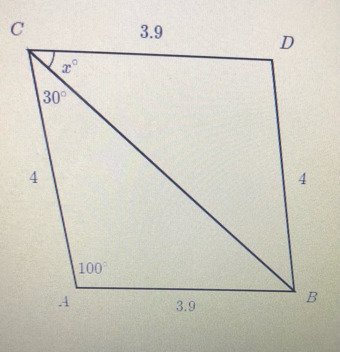 C
3.9
30°
4.
100
3.9
