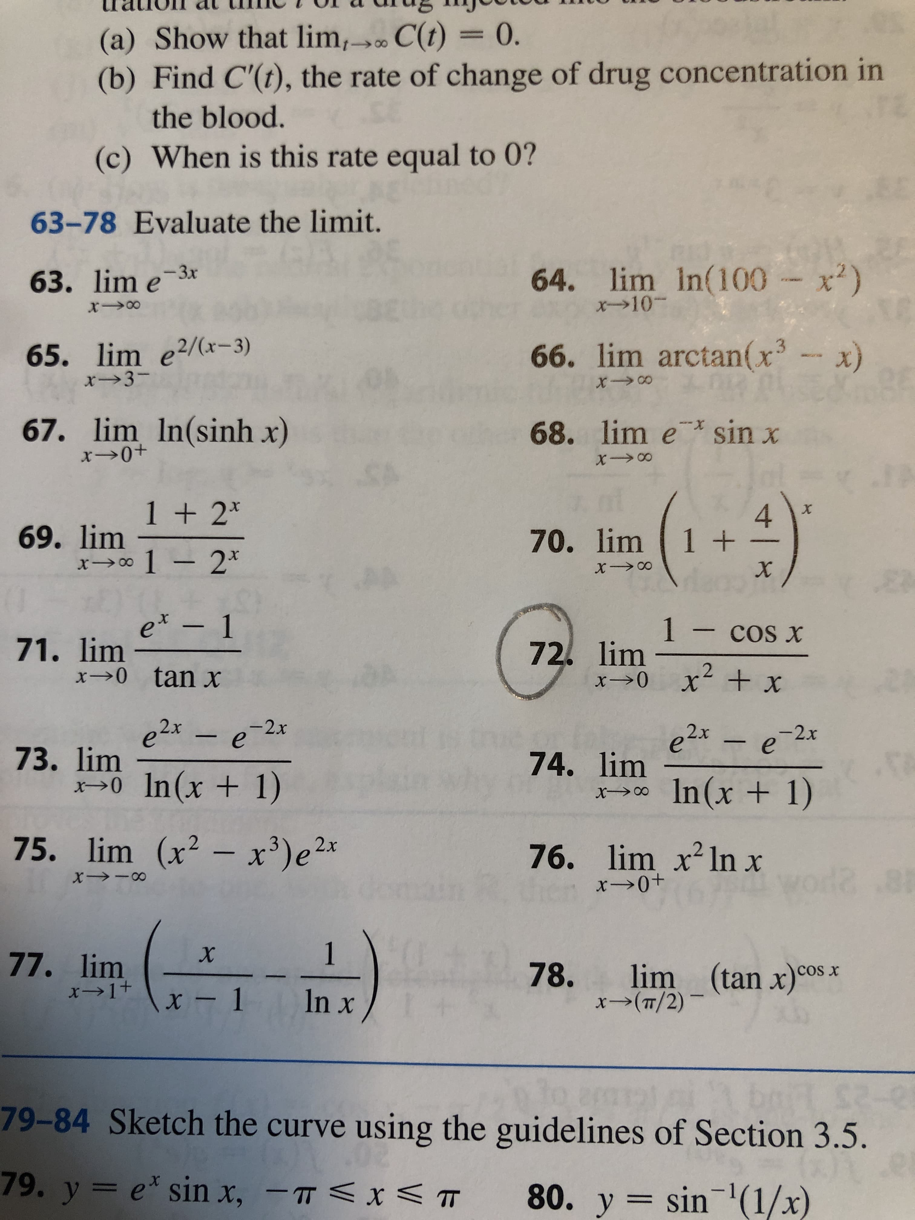 1- cos x
lim
x>0 x + x
