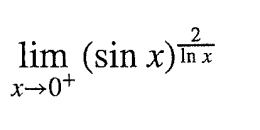 ### Understanding Limits Involving Trigonometric and Logarithmic Functions

In this section, we explore the behavior of a specific mathematical expression as the variable approaches a particular value. 

Consider the following limit:

\[ \lim_{{x \to 0^{+}}} (\sin x)^{\frac{2}{\ln x}} \]

#### Components of the Limit Expression:
1. **\( \sin x \)**: This denotes the sine function, which is a standard trigonometric function.
2. **\( \ln x \)**: This denotes the natural logarithm of \( x \).
3. **\( x \to 0^{+} \)**: This indicates that \( x \) approaches 0 from the positive side (i.e., \( x \) remains positive).
4. **Exponent \( \frac{2}{\ln x} \)**: This part of the expression involves a division of 2 by the natural logarithm of \( x \), which becomes particularly interesting as \( x \) approaches 0 from the positive side.

#### Explanation of the Limit:
The expression analyses the behavior of \( (\sin x)^{\frac{2}{\ln x}} \) as \( x \) gets closer to 0 from the right-hand side. 
- The sine function, \( \sin x \), oscillates between -1 and 1.
- The natural logarithm \( \ln x \) tends to negative infinity as \( x \) approaches 0 from the positive side.
- The exponent \( \frac{2}{\ln x} \) thus tends to 0 as \( x \) approaches 0.

### Detailed Explanation:
1. **Trigonometric Function \( \sin x \)**:
   - As \( x \) approaches 0, \( \sin x \approx x \). Hence, we can approximate \( \sin x \) by \( x \).

2. **Natural Logarithm \( \ln x \)**:
   - As \( x \) approaches 0 from the positive side, \( \ln x \) becomes a large negative number. Therefore, \( \frac{2}{\ln x} \) approaches 0.

3. **Expression Simplification**:
   - Considering the approximation, the inner function \( (\sin x) \) can be regarded close to \( x \), and since the exponent \( \frac{2}{\ln