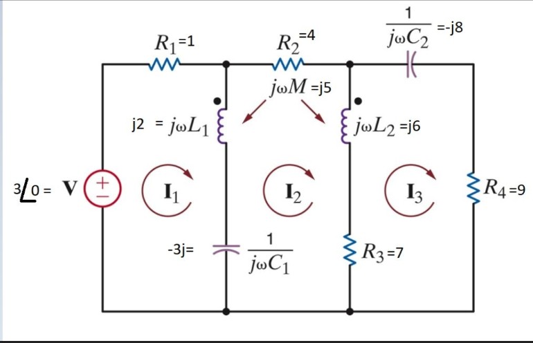 1
joC2
=-j8
=4
R1=1
joM =j5
j2 = joL1
joL2 =j6
3/0 = v (+
I3
R4=9
1
-3j=
R3=7
