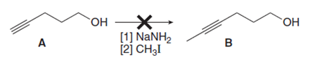 он —Х
[1] NaNH2
[2] CH3I
Он
A
