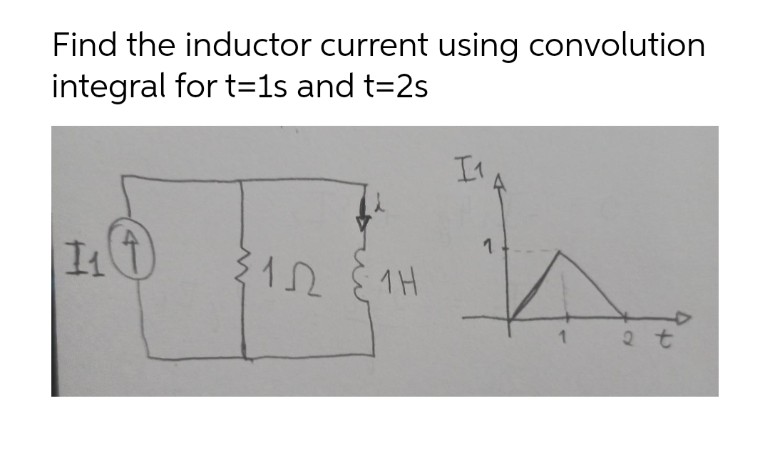 Find the inductor current using convolution
integral for t=1s and t=2s
I1
312
TH
2 t
of
