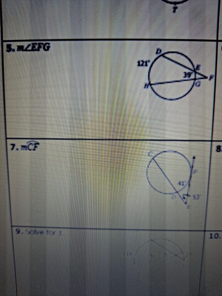 5. MEFG
121
7. mCF
8.
9.Solve for x
10.
