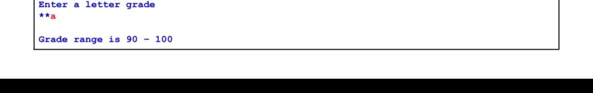 Enter a letter grade
**a
Grade range is 90
100
