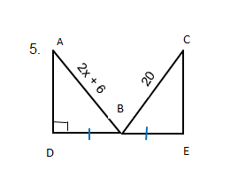 A
20
D
E
B.
2x + 6
5.
