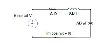 5 cos at V
ot
AAA
ΑΩ
Im cos (ot +
0,B H
+ 0)
AB μF