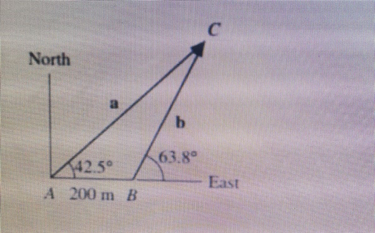 North
4.
63.8
42.5"
East
A 200 m B
