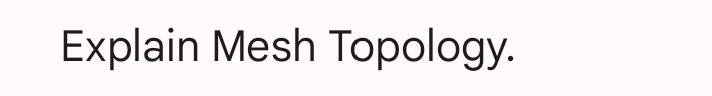 Explain Mesh Topology.