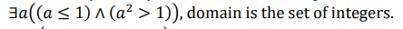 Ja((a < 1) ^ (a² > 1)), domain is the set of integers.
