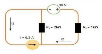 36 V
-
R, = 2kn
R = 1kn
i- 0,3 A
12
