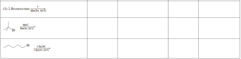 (S)-2-Bromooctane MEOH, 50°C
to
Meo
MEOH, 50°C
Br
Br
t-BUOK
T-BUOH, 50°C
