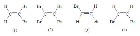 Br
Br
Br.
н
Br
н
н
н
c=c
c=C
c=C
Br
Br
Br
Br
Br
Br
н
н
(1)
(2)
(3)
(4)
