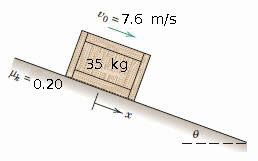 o =7.6 m/s
35 kg
Hg = 0.20
