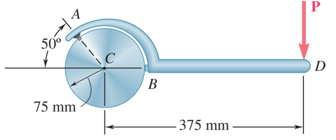 50°
↓
75 mm
B
375 mm
P
D