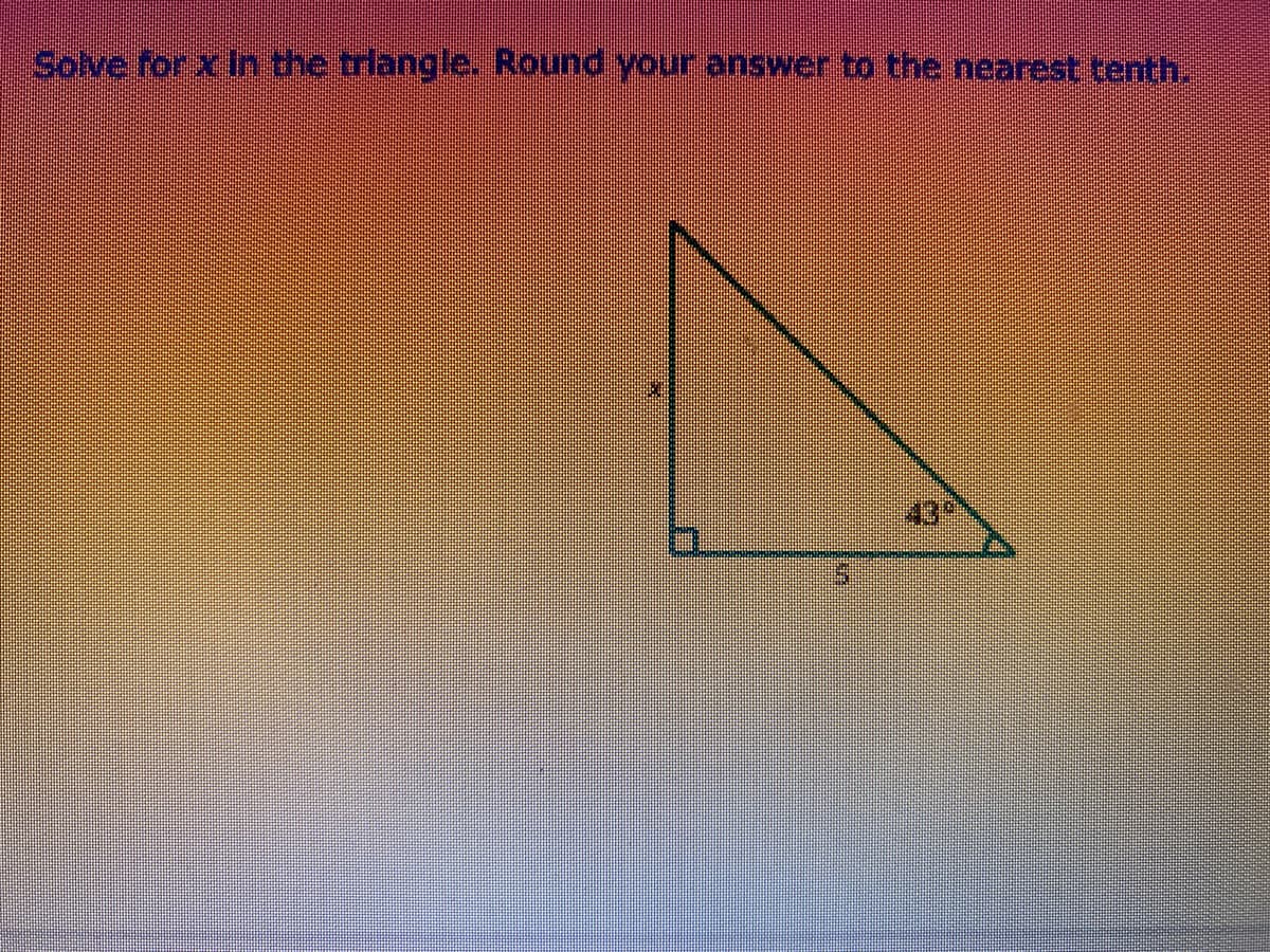 Solve for x In the trlangle. Round your answer to the nearest tenth.
439
