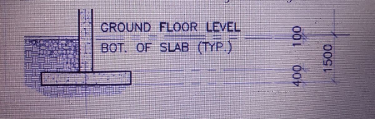 GROUND FLOOR LEVEL
BOT. OF SLAB (TYP.)
000
