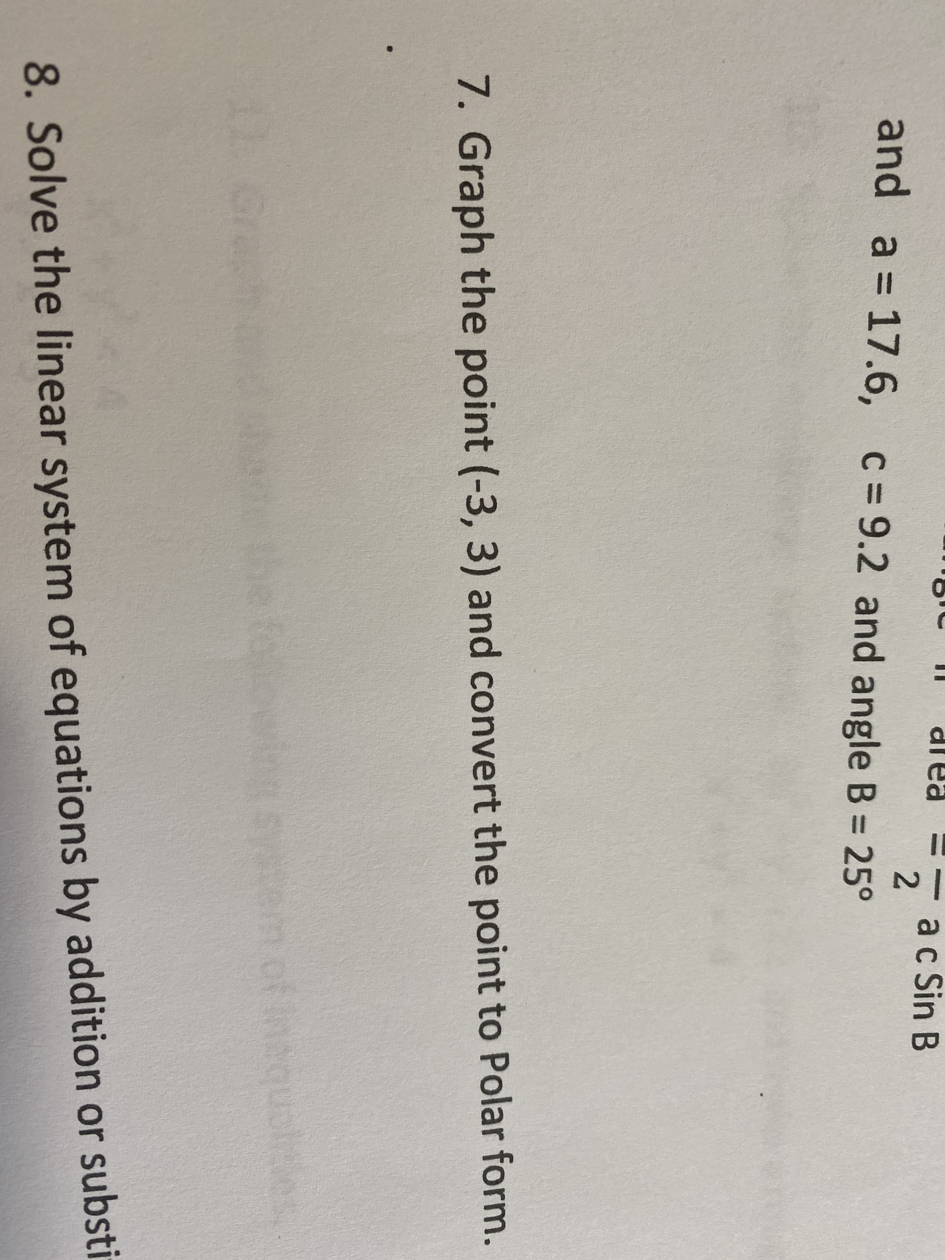 Graph the point (-3, 3) and convert the point to Polar form
