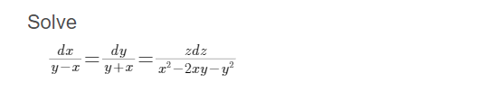 Solve
dr
dy
zdz
2² – 2ry- y
