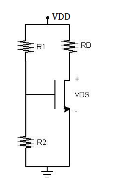 VDD
R1
RD
+
VDS
R2
