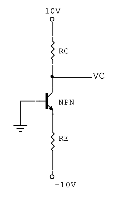 10V
RC
-VC
NPN
RE
-10V
