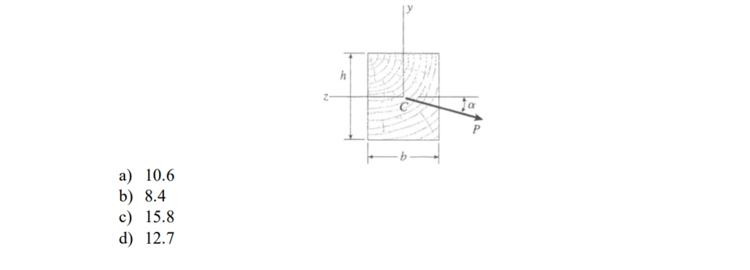 h
a) 10.6
b) 8.4
c) 15.8
d) 12.7
