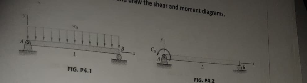 the shear and moment diagrams.
Co
FIG. P4.1
FIG. P4.2
