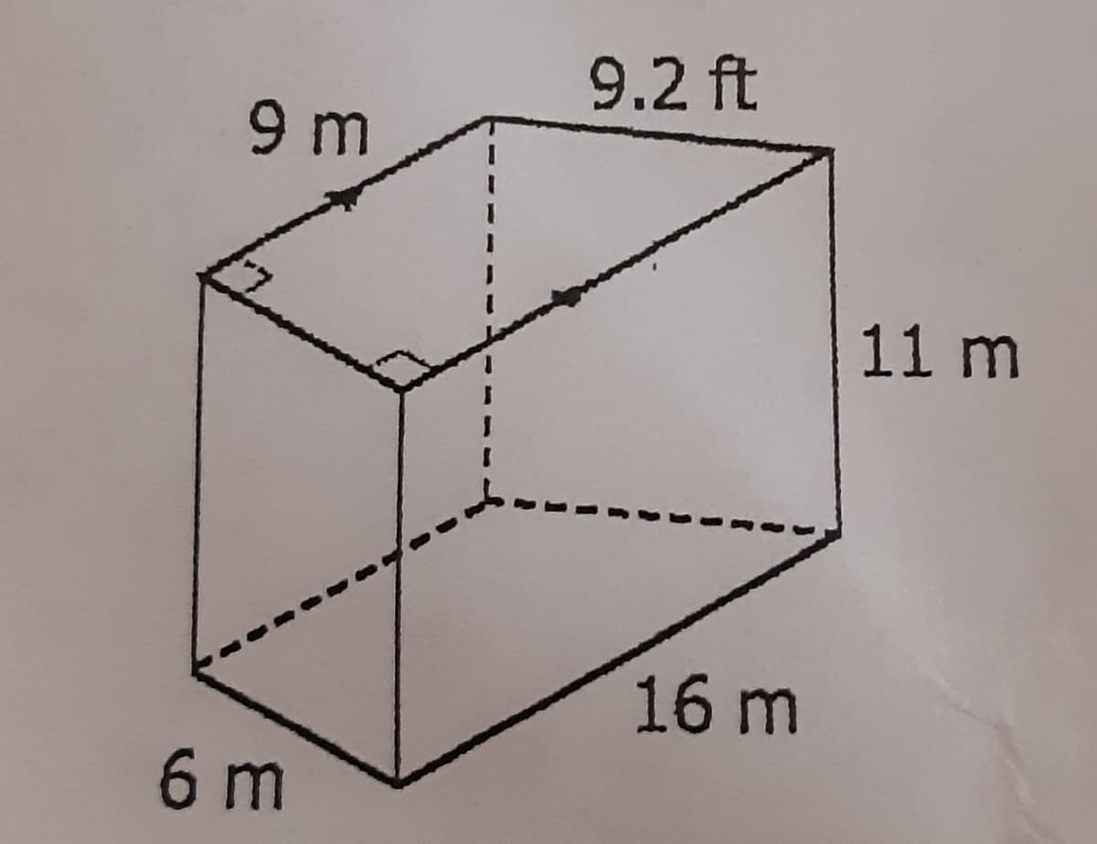 9.2 ft
9 m
11 m
16 m
6m
