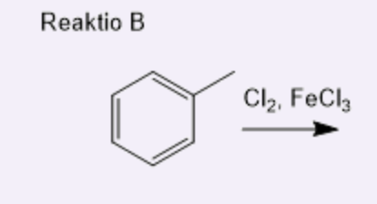 Reaktio B
Cl₂, FeCl3