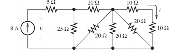 5Ω
20 Ω
10 Ω
多 发”
20 Ω
8Α
25 Ω
10 Ω
20 Ω
20 Ω
+
