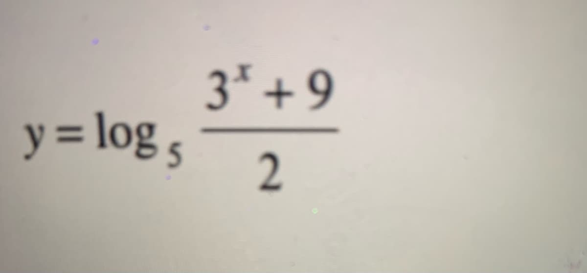 y = log 5
3* +9
%3D
2.
