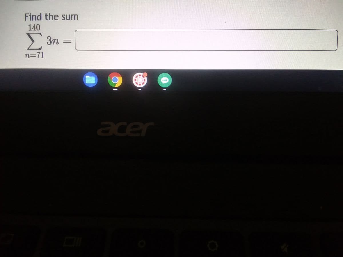 Find the sum
140
Σ 3η
n=71
ΣΤΕΙ
Ο