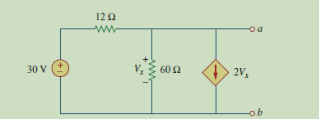 12Ω
30 V
60 2
2Vz
-ob
