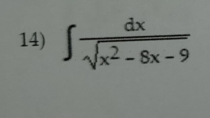 14)
dx
√√x²-8x-9