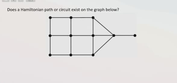 Does a Hamiltonian path or circuit exist on the graph below?