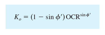 K, = (1 – sin $') OCRsin &'
