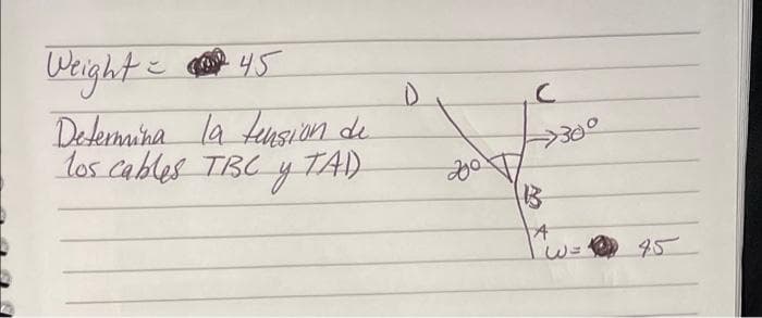 Deighte
Determaina la teus on de
los cables TBC y TAD
E 45
30
)
95
