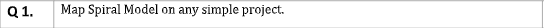 Q1.
Map Spiral Model on any simple project.
