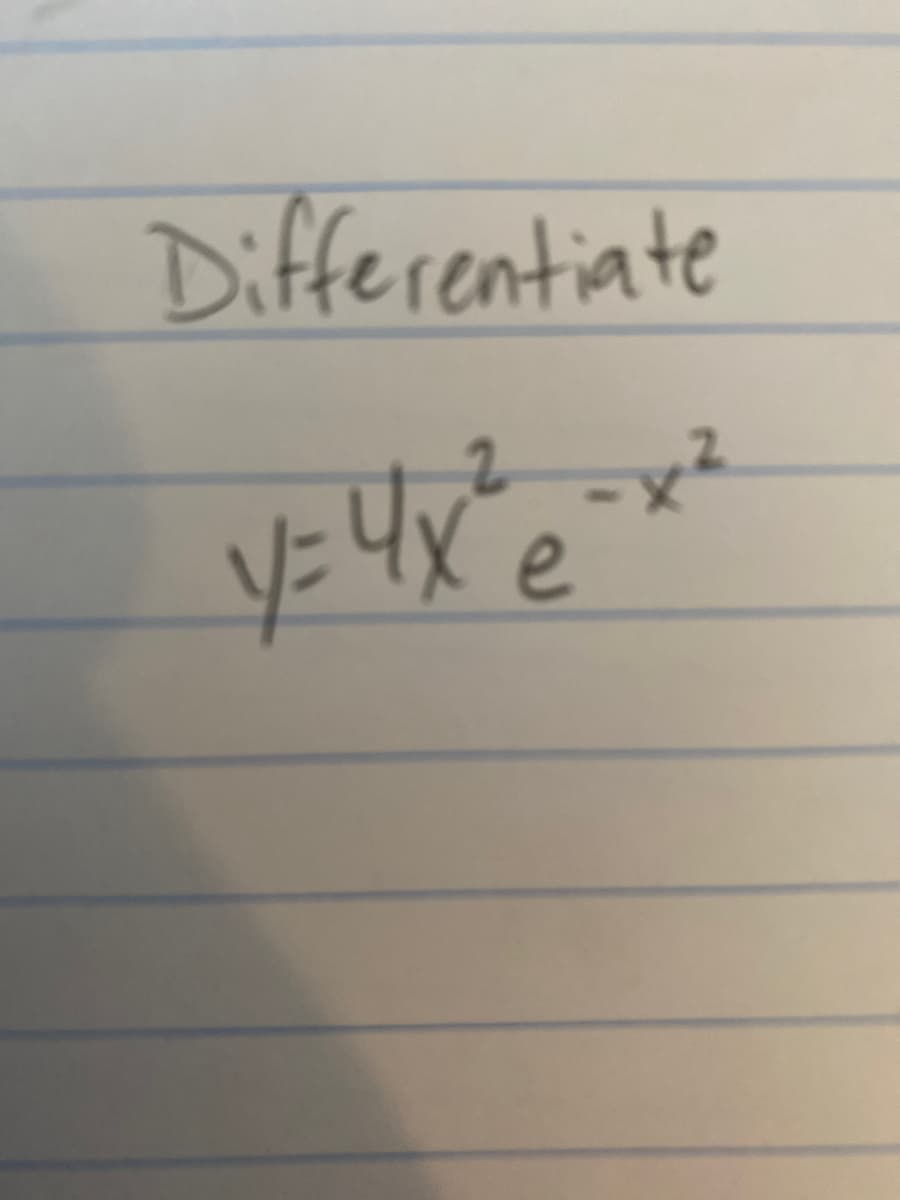 Differentiate
e
