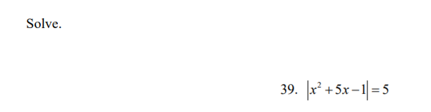 Solve.
* + 5x=1|=5
39.
