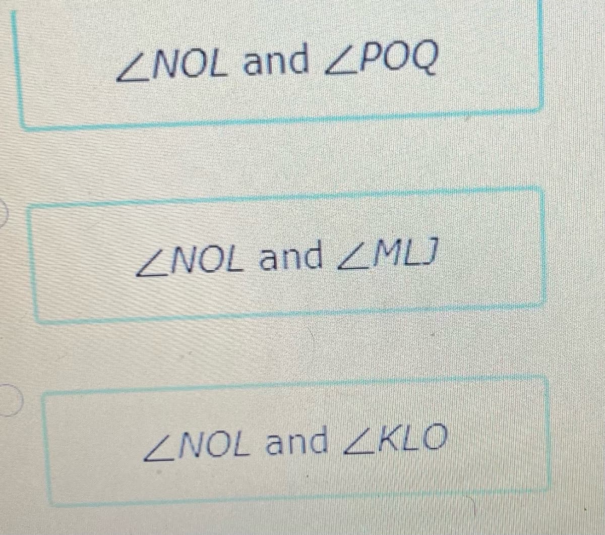 ZNOL and ZPOQ
ZNOL and MLJ
ZNOL and ZKLO
