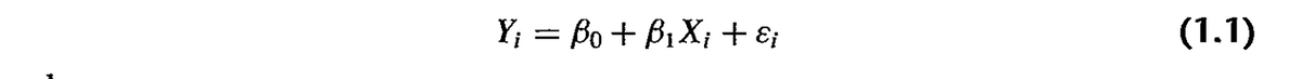 Y; = Bo + B1 X; + ɛ;
(1.1)
