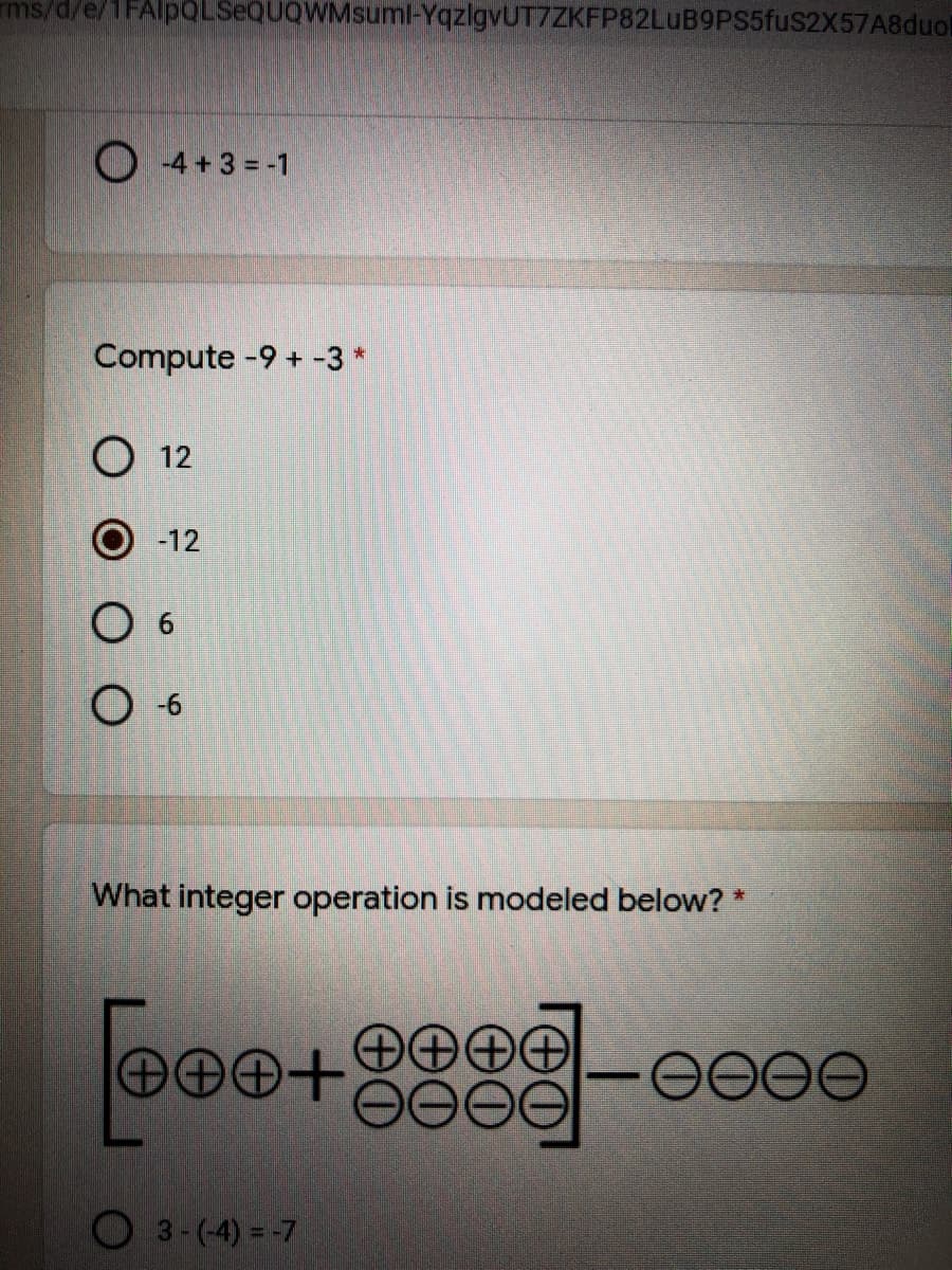Compute -9 + -3
