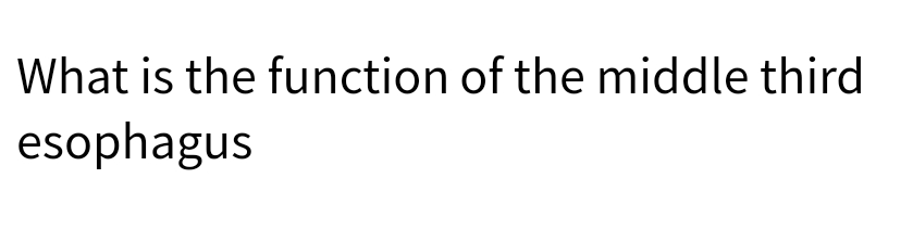 What is the function of the middle third
esophagus
