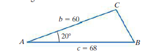 b = 60
20°
А
B
с 3 68
