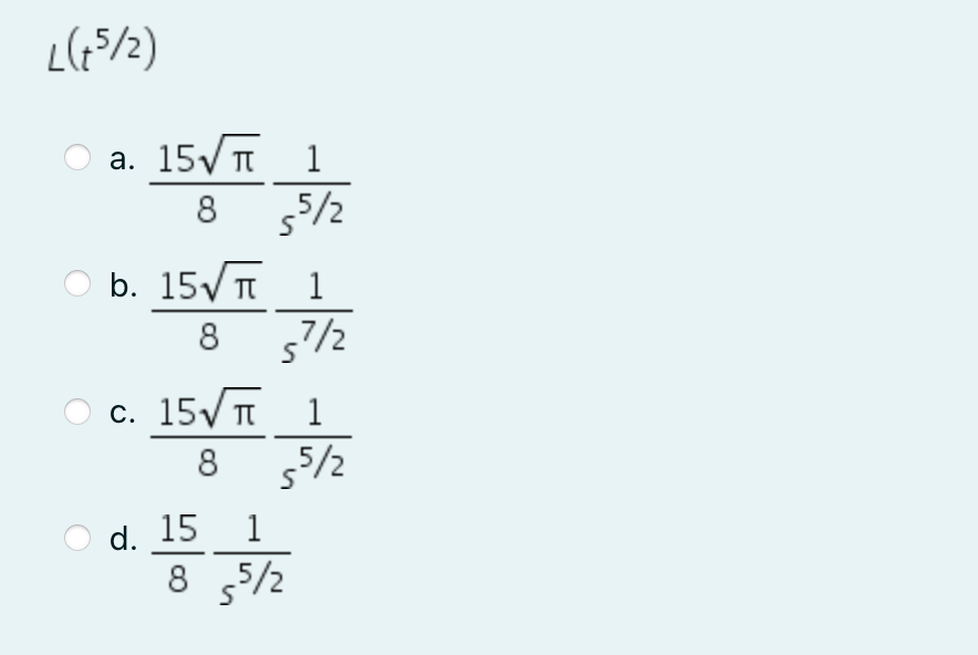 a. 15/T 1
8 55/2
b. 15/T 1
8
c. 15/T 1
8 55/2
d. 15 1
8 5/2
