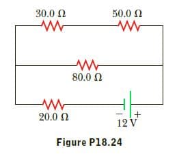 30.0 N
50.0 N
80.0 N
20.0 N
12 V
Figure P18.24
