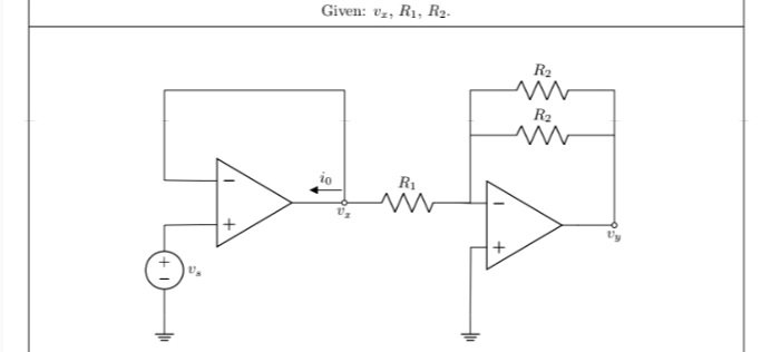 Given: vz, R1, R2.
R2
R2
R1
