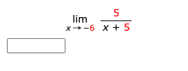 5
lim
х> -6 х+5
