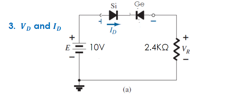 Si
Ge
3. Vp and ID
+
+
E
10V
2.4KQ
(a)
