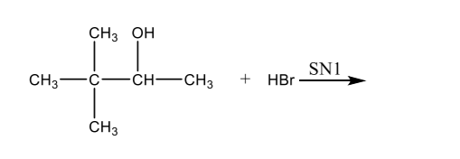 CH3 OH
SN1
CH3-
-ċ-
-CH-CH3
+ HBr
CH3
